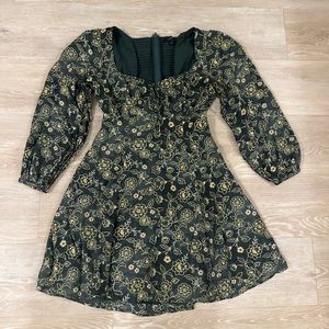 J. Crew Size 4 Green Floral Dress